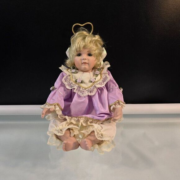 Hamilton Collection 1998 Angel Porcelain Doll Keep Me Safe All Through The Night - Picture 2 of 8